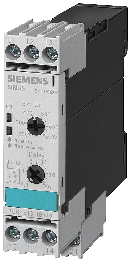 SIEMENS 模拟监控继电器，相位故障和相序，不对称性 20% 固定 3UG4513-1BR20