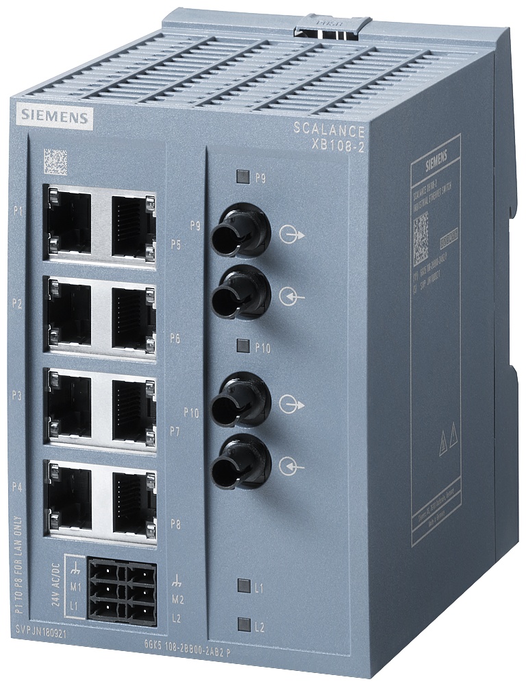SIEMENS SCALANCE XB108-2 非管理型 IE 交换机，8个 10/100 Mbit/s 端口,2 6GK5108-2BB00-2AB2