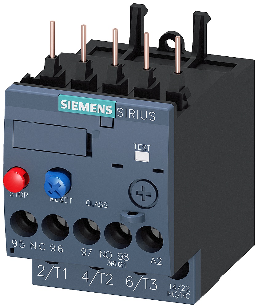 SIEMENS 过载继电器 0.55-0.80A 电机保护 S00，Class 10，加装在接触器上 3RU21160HB0